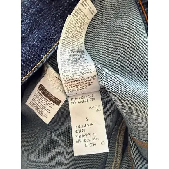 NWT Levi's Men's Trucker Stretch Denim Dark Blue Wash Jacket Size Small - Picture 9 of 9